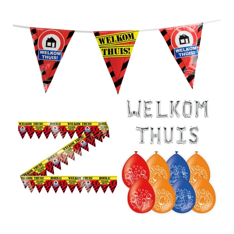 Welkom Thuis Verkeersbord Versiering pakket - M