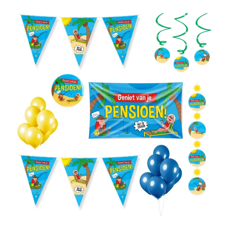 Pensioen Cartoon Versiering pakket - M