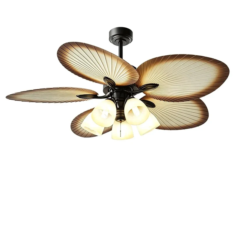 Sleek Glass Ceiling Fan With Bright Integrated Light, 45 To 52 Inch Smooth Adjustable Airflow For Chill Vibes, Tough As Nails Scratch Resistant Shade That Wipes Down No Sweat And Looks Straight Fire In Any Room