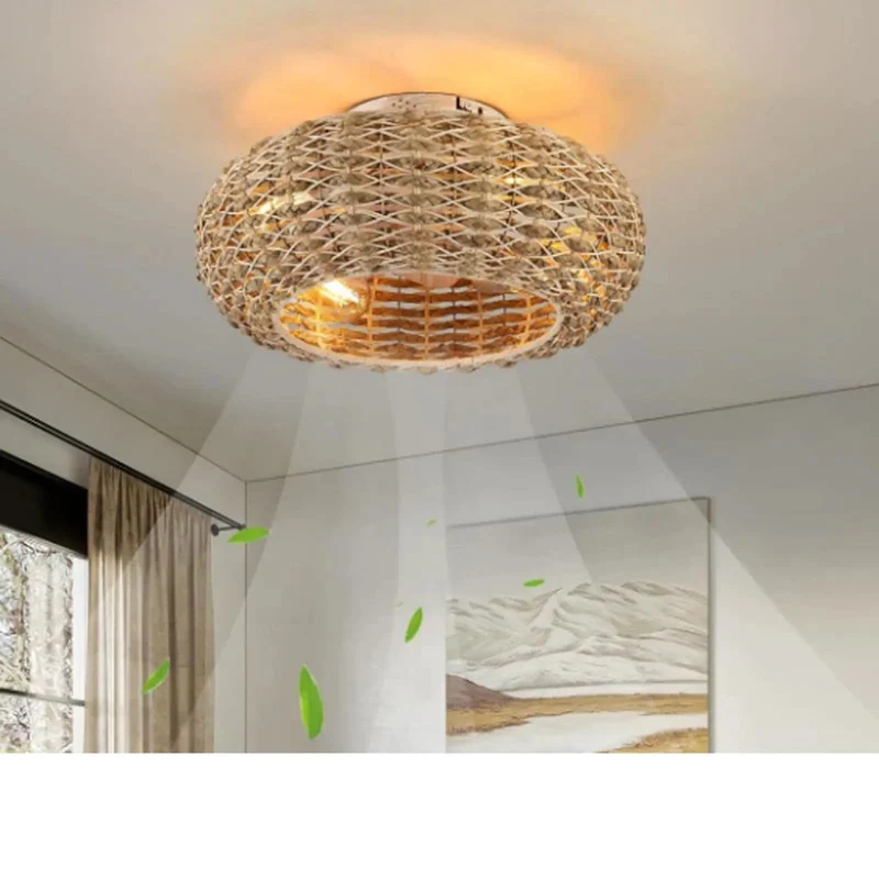 Handcrafted Rattan Ceiling Fan With Built In Light Bringing Vintage Wicker Appeal And Wireless Remote Control For Real Chill Airflow That Keeps Rooms Breezy Day Or Night