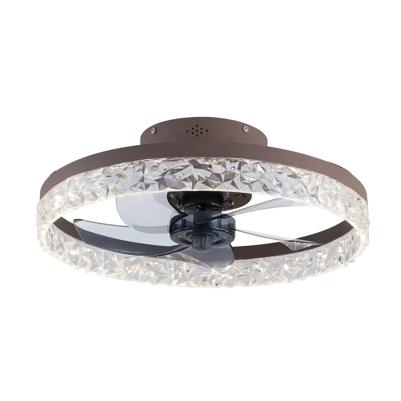 Modern 20 Inch Ceiling Fan With Light And Handheld Remote Featuring Hella Adjustable 6 Speeds For Breezy Cooling Rock Solid Build From Iron And Acrylic Creates Sleek Look That Slays Any Room