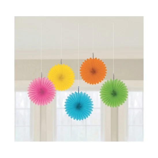 Fan decoratie Multikleur - 5 stuks