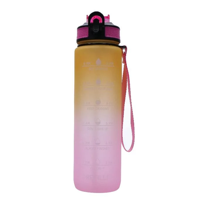 Drinkfles kleurverloop geel/roze druppels