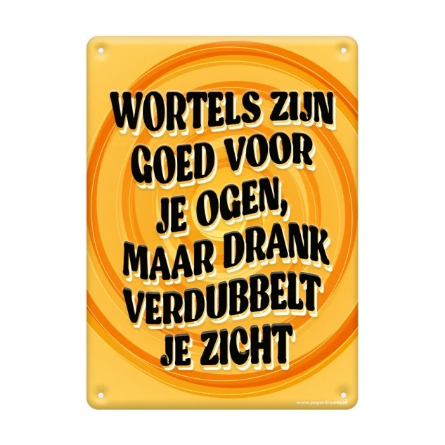 Metalen bord wortels zijn goed