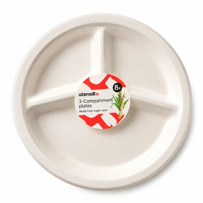 Bord suikerriet met vakken 23cm