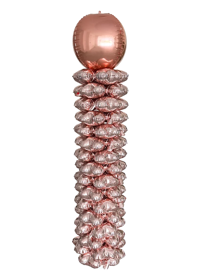 Folieballonnen pilaar rosegoud - 160 cm