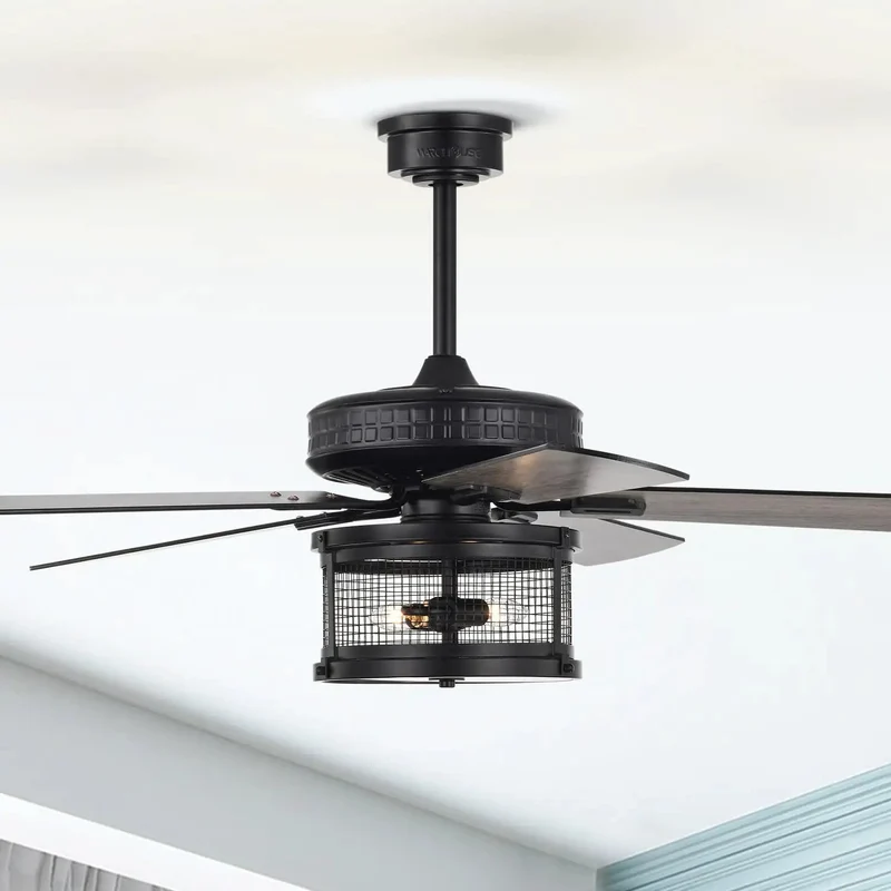 Slick Matte Black Style Ceiling Fan With Remote Control Compact 25 Inch Indoor Air Circulator Featuring Top Tier Quiet Motor Modern Aesthetic Cool Vibe Easy Setup Smooth Speeds Laid Back Atmosphere