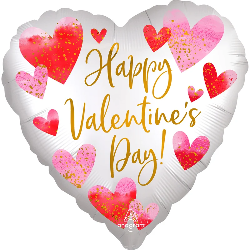 Folieballon Standard Watercolour Happy Valentine's Day
