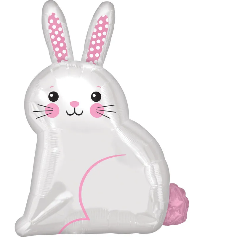 Folieballon Junior Shape White Satin Bunny