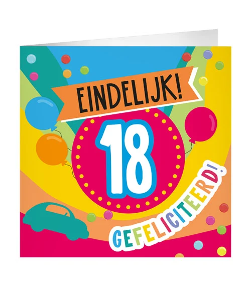 Wenskaart XL - 18 jaar