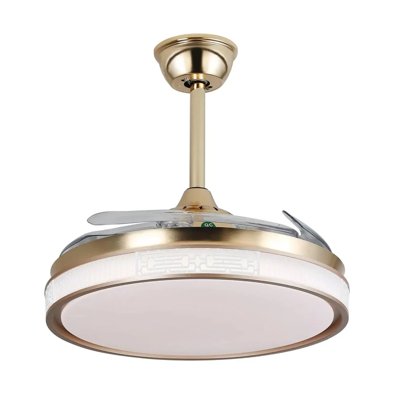 Modern Gold Ceiling Fan With Dimmable Light And Smooth Acrylic Shade Three Adjustable Color Modes Six Super Quiet Speeds For Cozy Bedrooms Or Living Rooms
