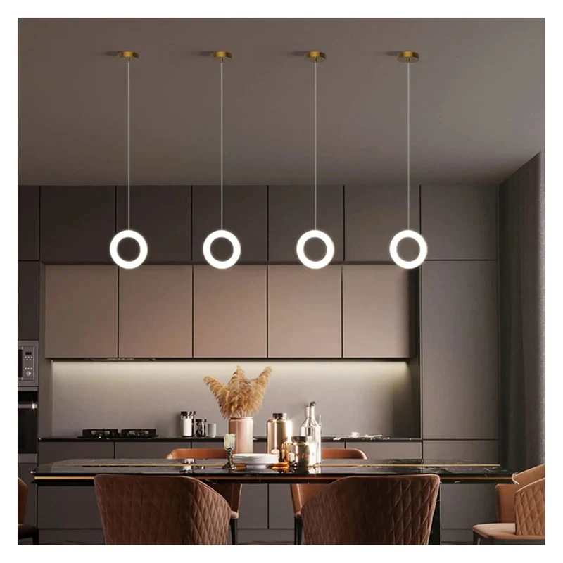 Super Sleek Gold Acrylic Pendant Lights With Dead Simple Stepless Dimming For Modern Dining Room And Kitchen Island Decor Top Notch Warm Vibe Plus Eye Friendly LED Build