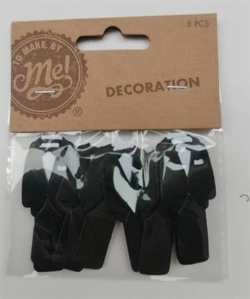 Decoratie bruidegom zwart 8 stuks
