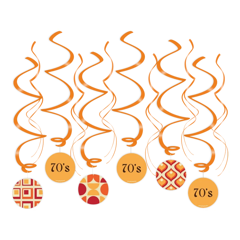 70's - Swirl decoratie - 12 stuks