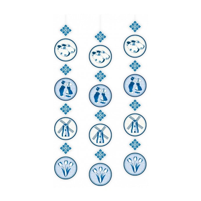Delftsblauw - Hang decoratie - 3 stuks
