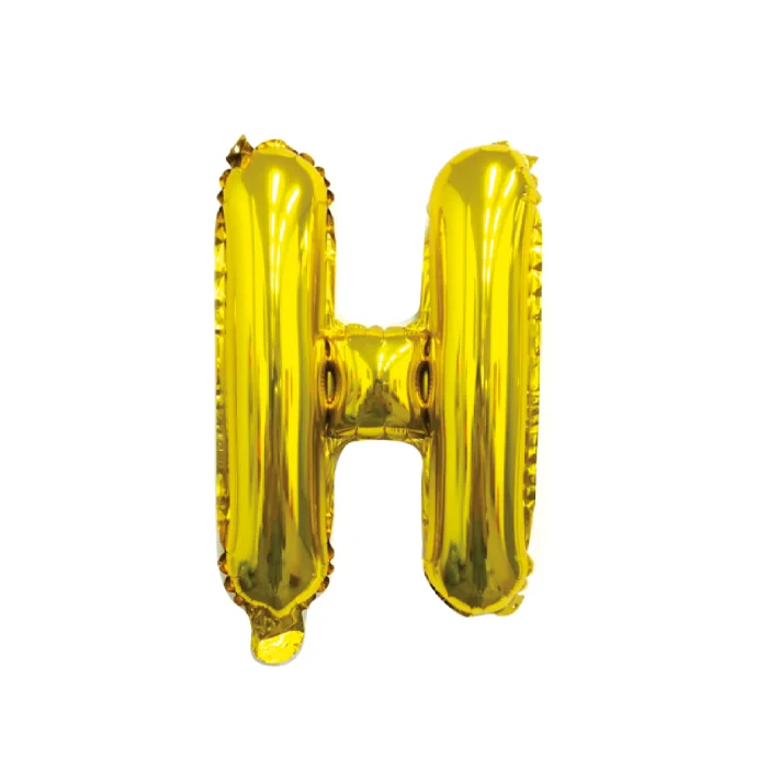 Folieballon letter H goud - 35 cm