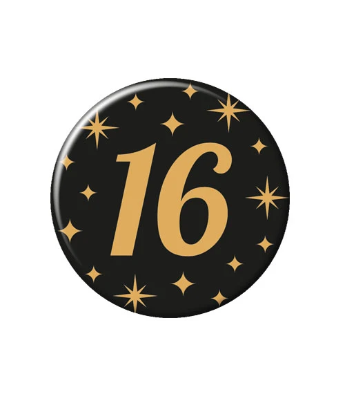 Button goud/zwart 16