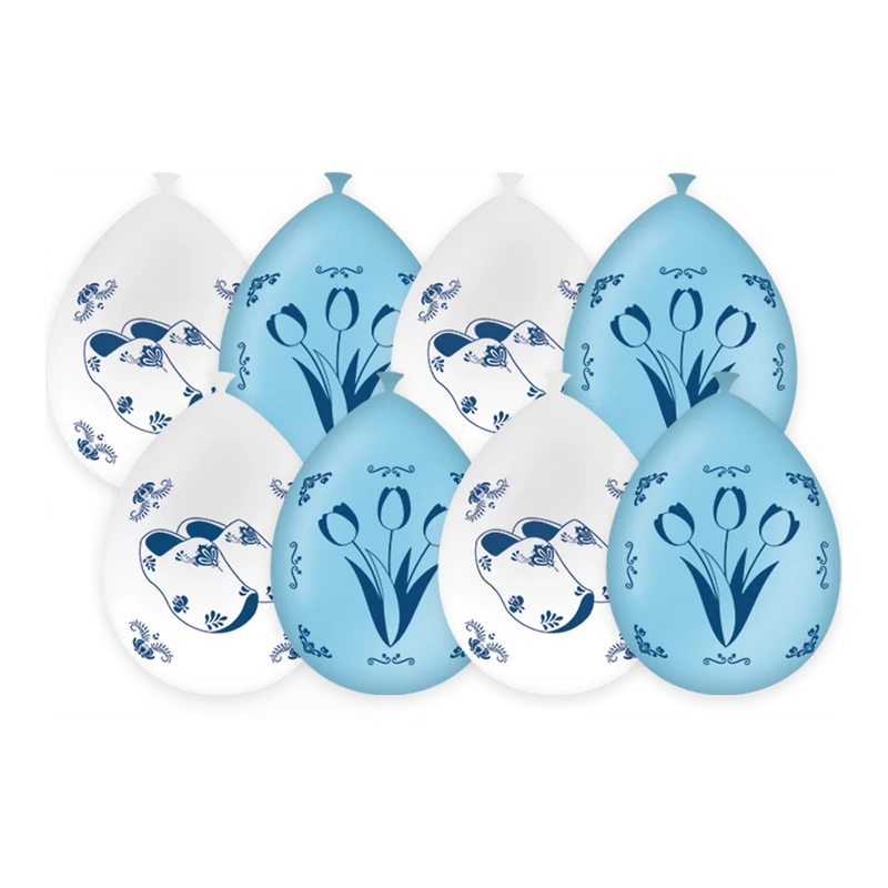 Delftsblauw - Ballonnen - 8 stuks - 30cm
