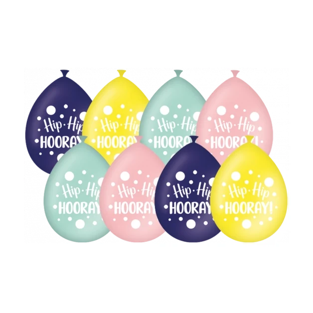 Hip Hip Hooray - Ballonnen - 8 stuks - 30cm