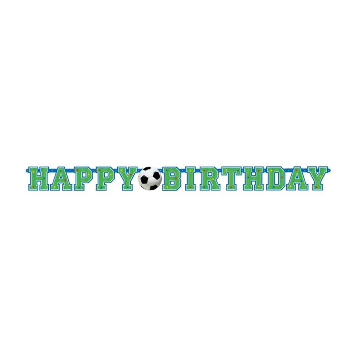 Happy Birthday slinger voetbal 130x10cm