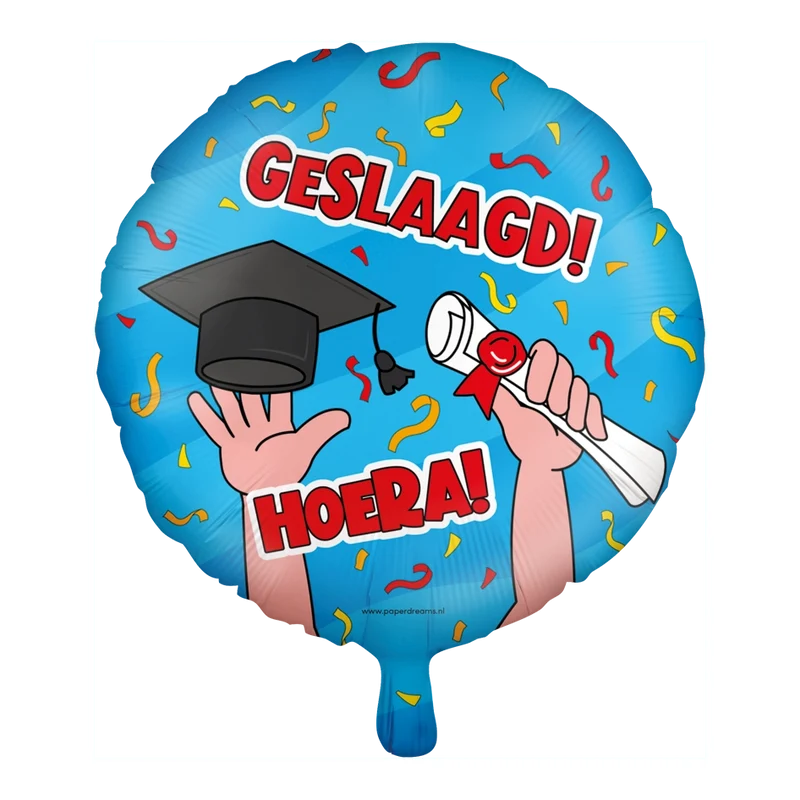 Folieballon Geslaagd Cartoon 46cm