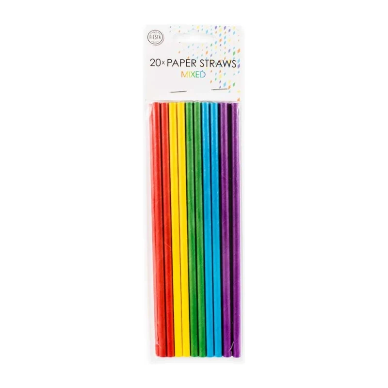 Papieren rietjes regenboog