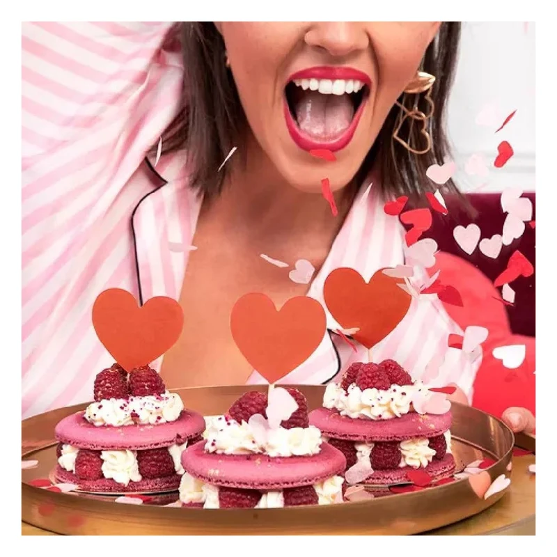 Cake topper hartje rood
