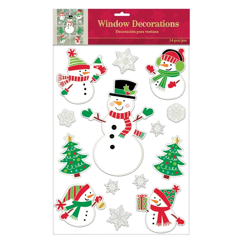 Kerst en Sneeuwpop raamstickers