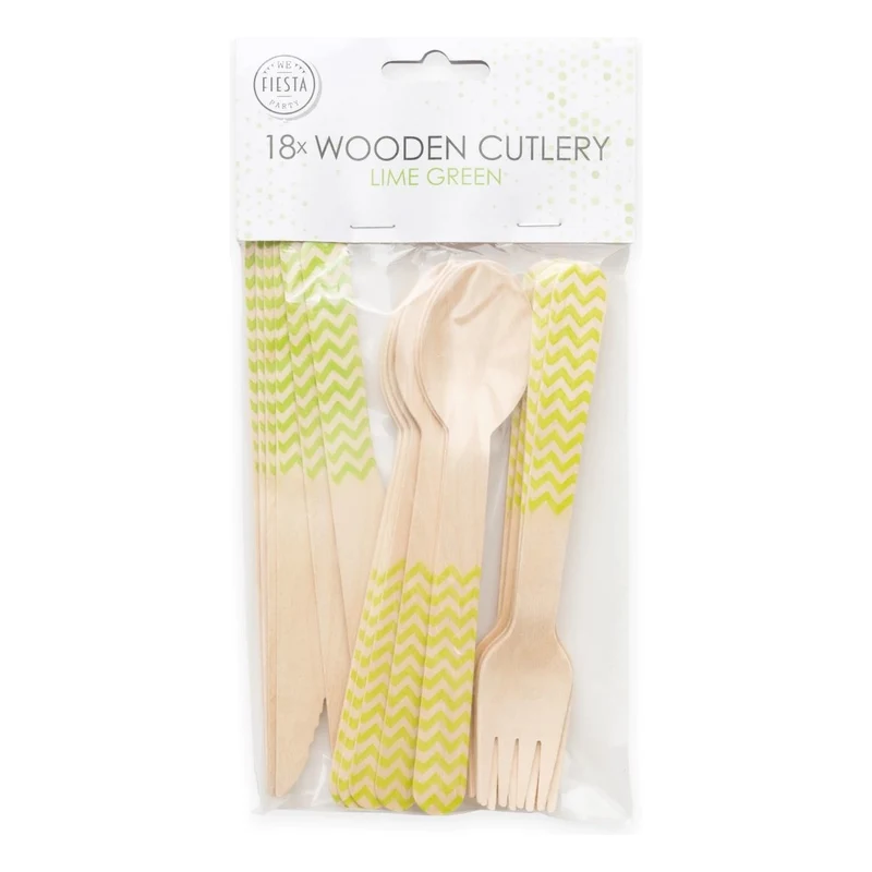 Houten bestek Lime Groen