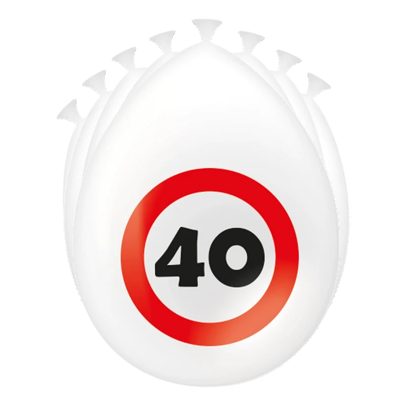 40 Jaar Verkeersbord Ballonnen - 8 stuks