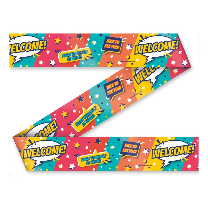 Welcome Cartoon - Afzetlint - 12 meter