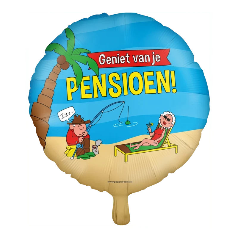 Pensioen Cartoon - Folieballon 45cm