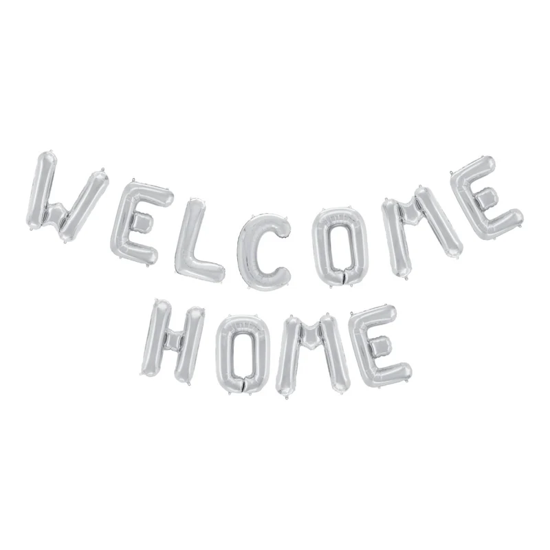 Welcome Home folieballon zilver