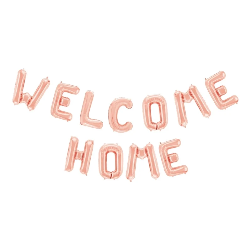 Welcome Home folieballon Rose Goud