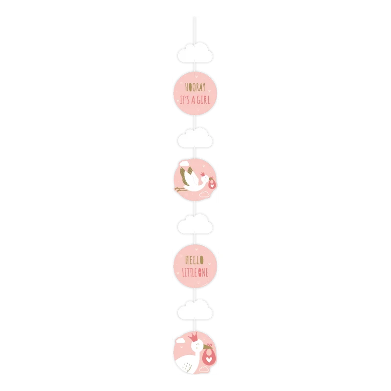 Hang decoratie - Geboorte meisje - Hooray It's a girl! 120cm