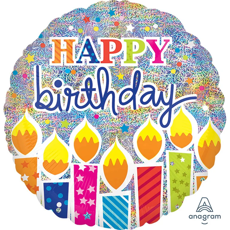 Folieballon Standard Holographic Birthday Candles