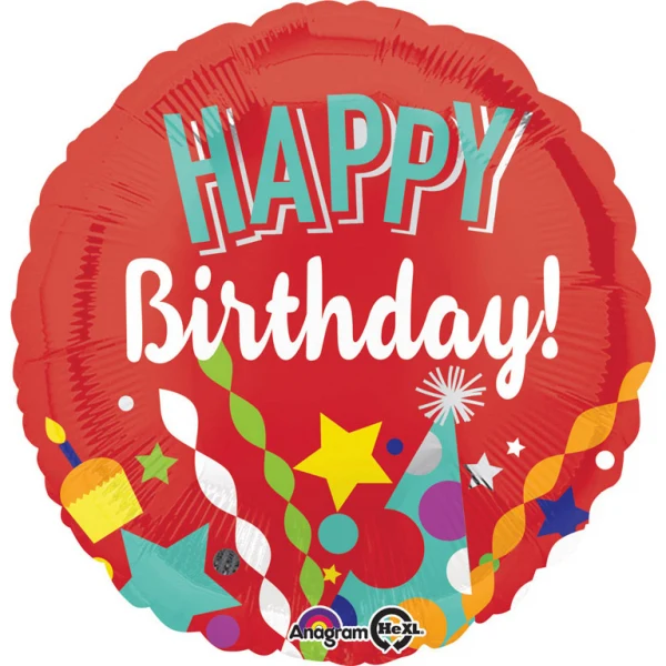 Folieballon Standard Festive HBD