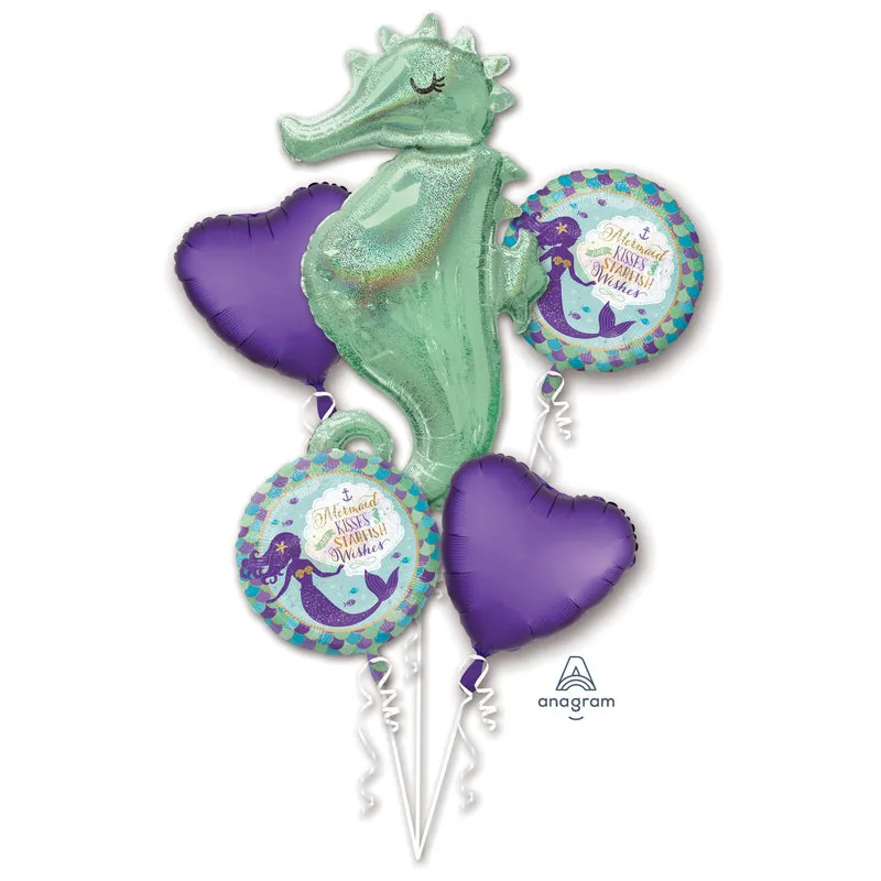 Folieballon Bouquet Mermaid Wishes Seahorse