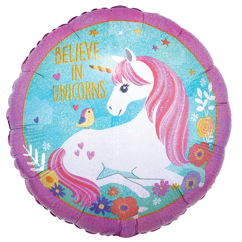 Folieballon Standard Holographic Magical Unicorn
