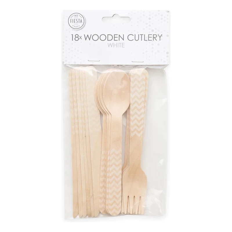 Houten bestek wit