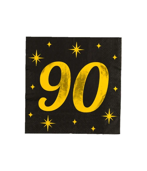 Servetten zwart/goud - 90 (16st.)