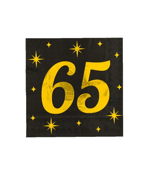 Servetten zwart/goud - 65 (16st.)