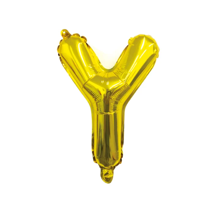 Folieballon letter Y goud - 35 cm
