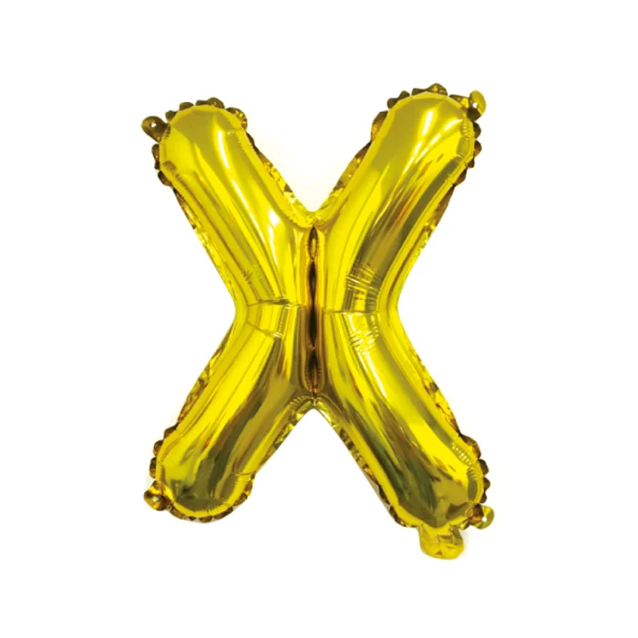Folieballon letter X goud - 35 cm