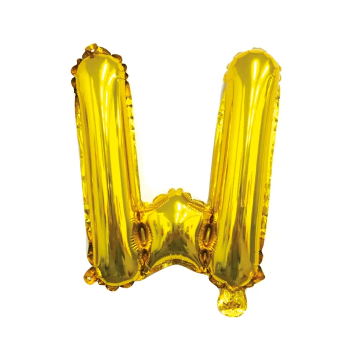 Folieballon letter W goud - 35 cm