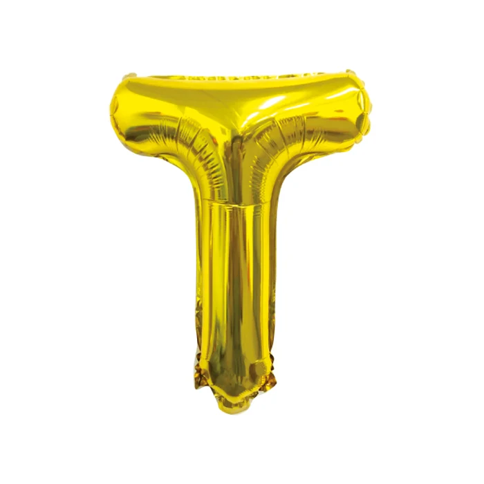 Folieballon Letter T Goud