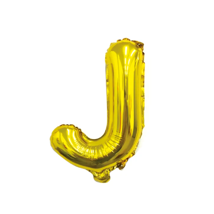 Folieballon letter J goud - 35 cm