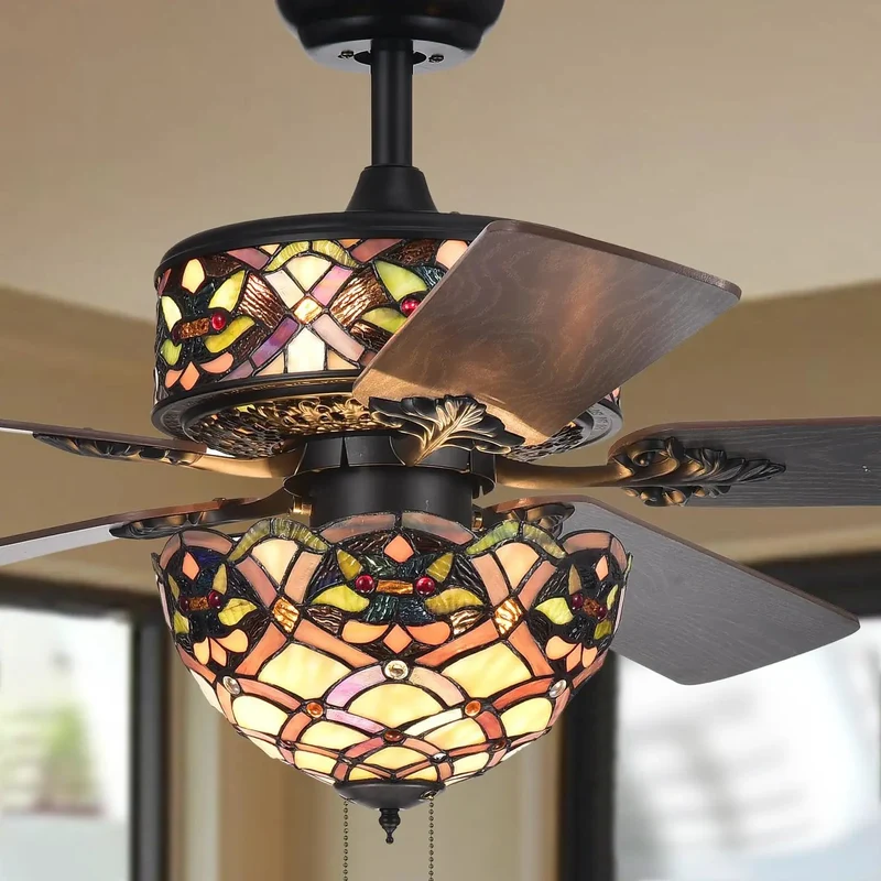 Hella Smooth 52 Inch Matte Black Ceiling Fan With Six Ambient LED Lights And Chic Lotus Decorative Shades Bringing Serious Good Vibes To Any Living Room While Moving Slick As Butter