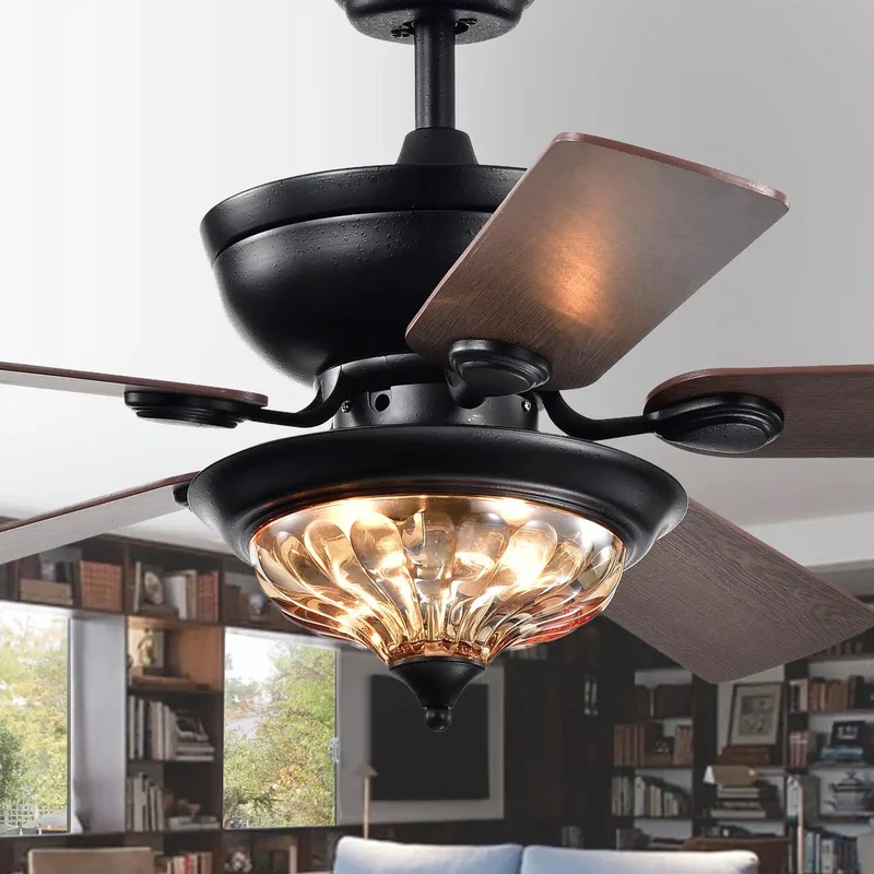 Badass 52 Inch Lighted Ceiling Fan Featuring Slick Forged Black Finish and Durable Reversible Blades That Bring Fresh Vibes to Any Indoor Space with Killer Performance and Stylish Design