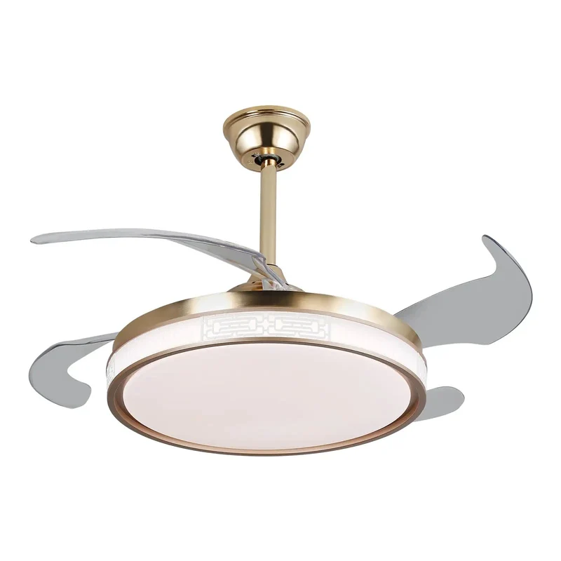 Modern Flush Mount Ceiling Fan With Integrated Led Lighting And Rock Solid Pure Copper Motor Ultra Silent Six Speed Airflow Three Color Temperatures With No Fuss Setup